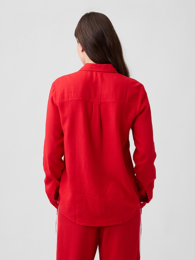 リネンブレンド イージーシャツ-2