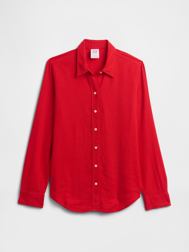 リネンブレンド イージーシャツ-4