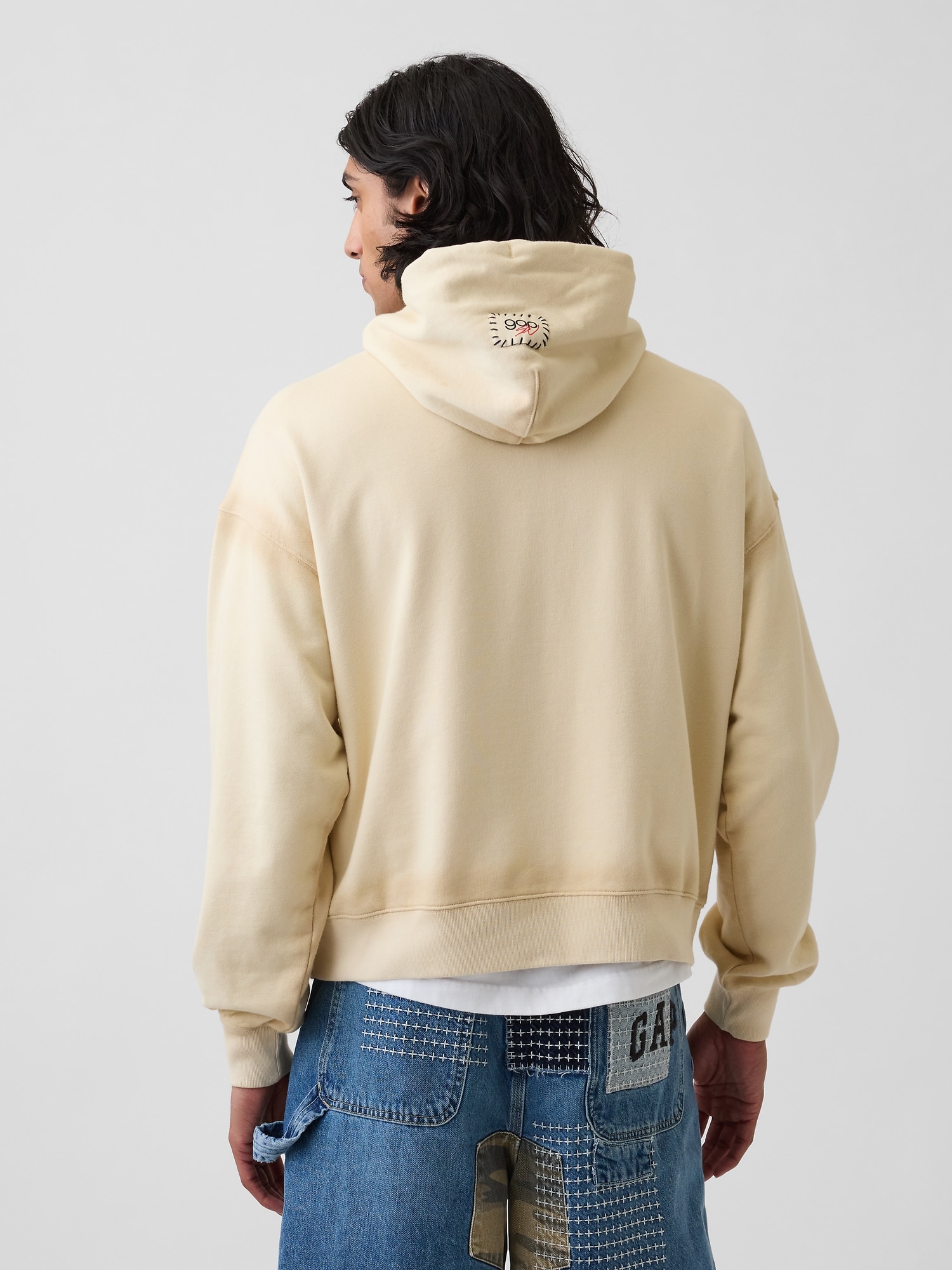 Gap &times; Sean Wotherspoon ヘビーウェイト フレンチテリー オーバーサイズ クロップド GAPロゴパーカー-2