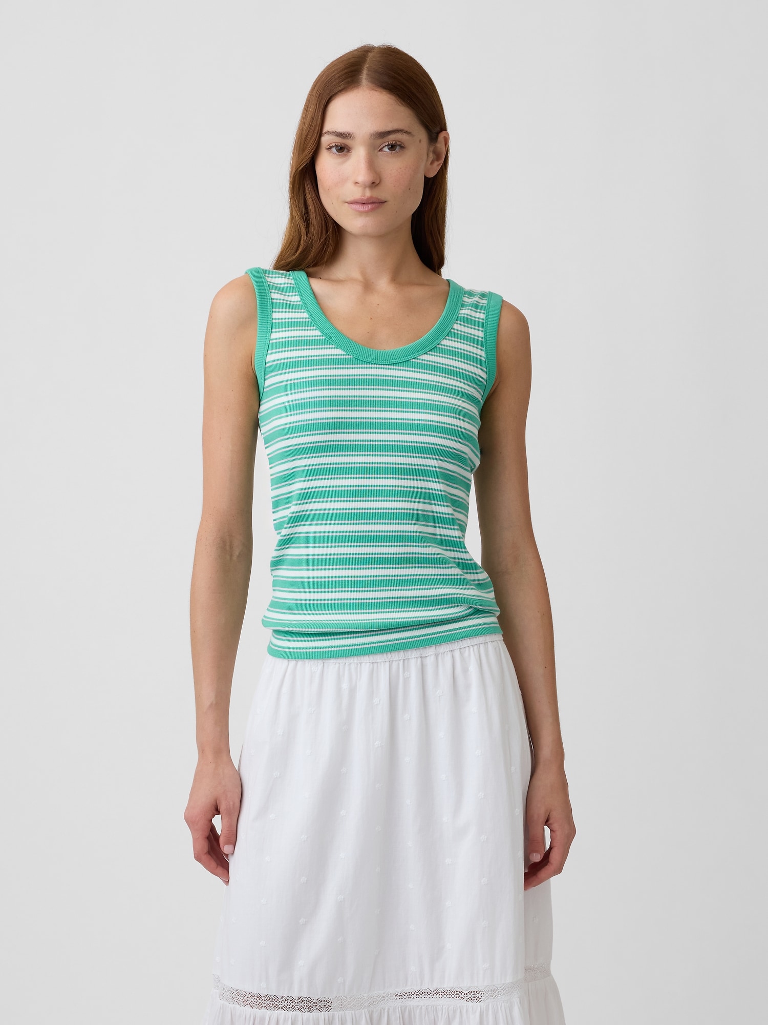 Ribbed Scoopneck Tank Top