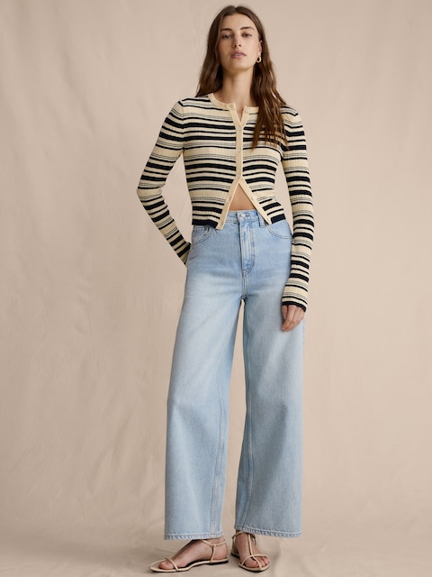 LE CÉLÈBRE JEAN CLASSIQUE À JAMBE LARGE LONGUEUR 3/4