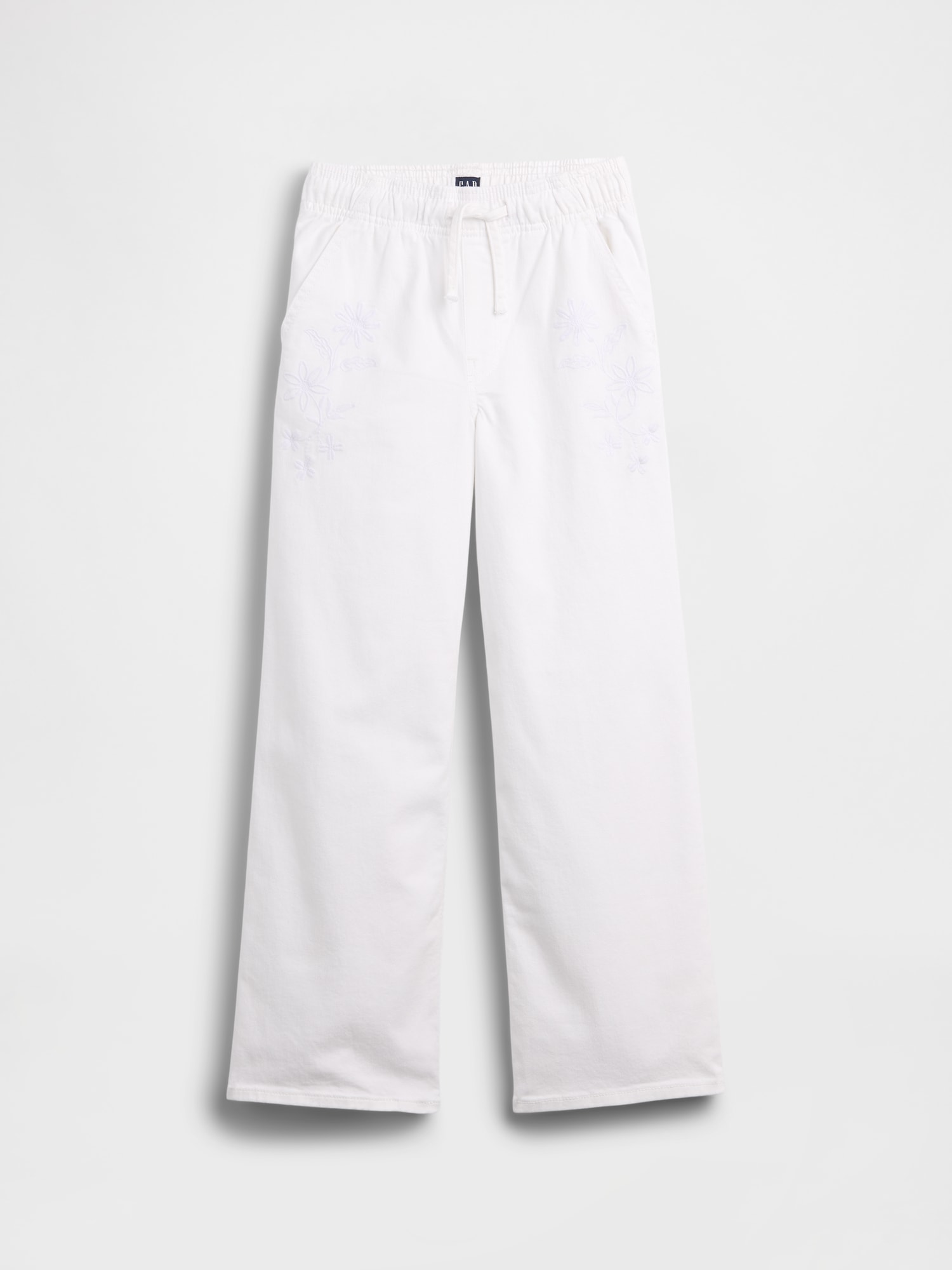 Kids Mid Rise Pull-On Wide-Leg Jeans