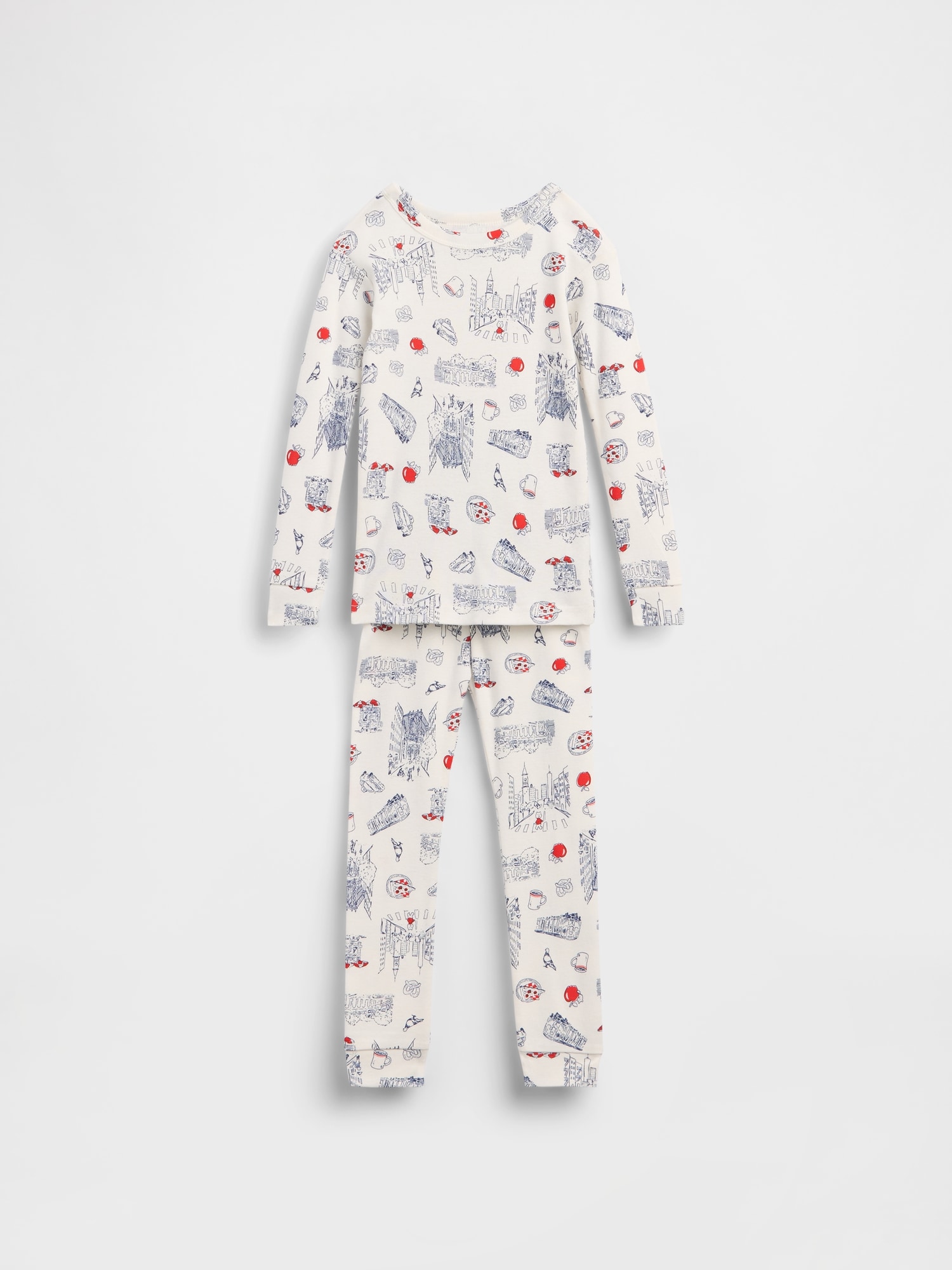 Gap Factory Babygap Nyc Print Pj Set In White