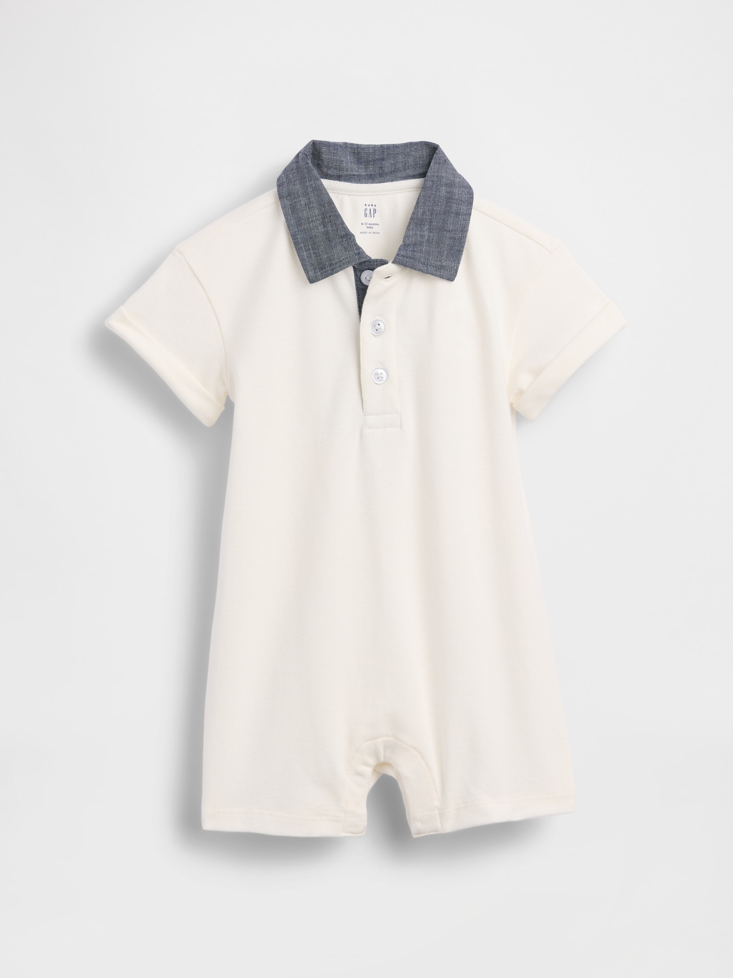 Baby Pique Polo Shorty One-Piece