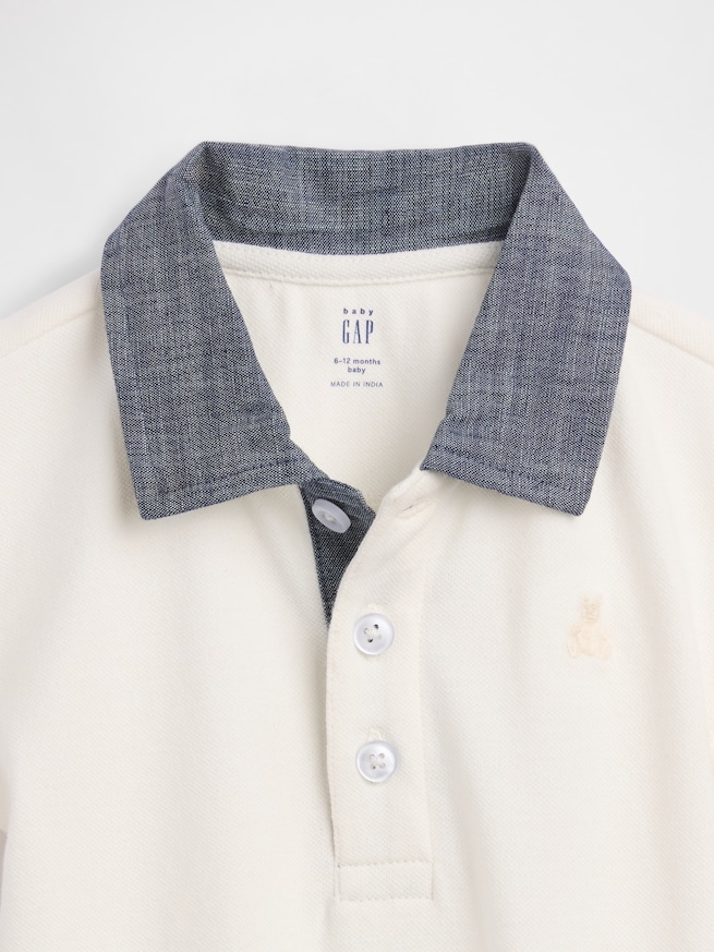 ピケ ポロ襟 ショートオール (ベビー)-2