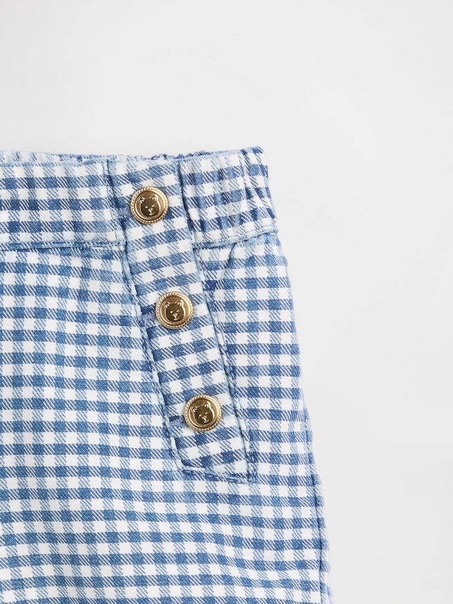 セーラー ギンガムチェック デニム プルオンショートパンツ (幼児・ベビー)-3