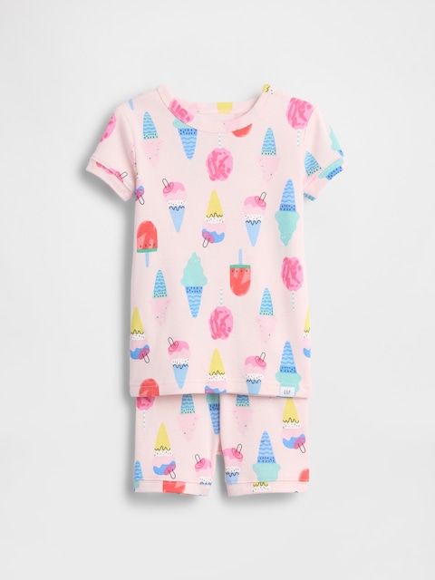 Baby & Toddler Organic Brushed Cotton Ice Cream PJ Short Set