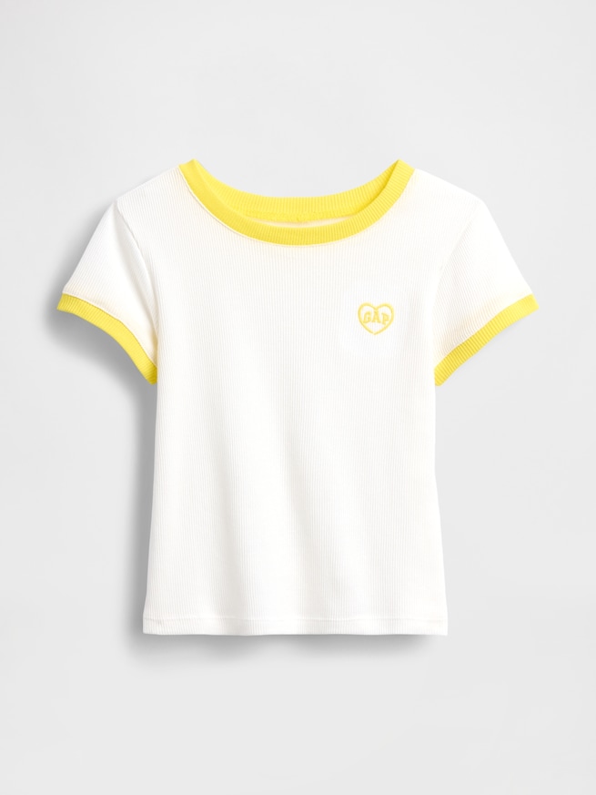 babyGap GAPロゴ リブ リンガーTシャツ-1