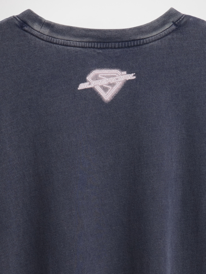 スーパーマン オーバーサイズチュニックTシャツ (キッズ)-4
