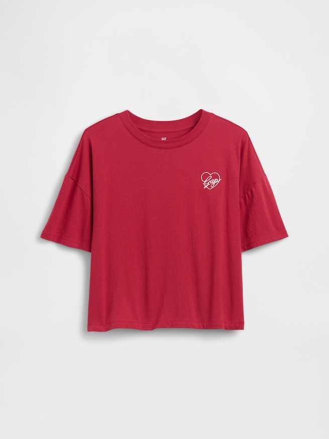 オーバーサイズ GAPハートロゴ Tシャツ (キッズ)-1