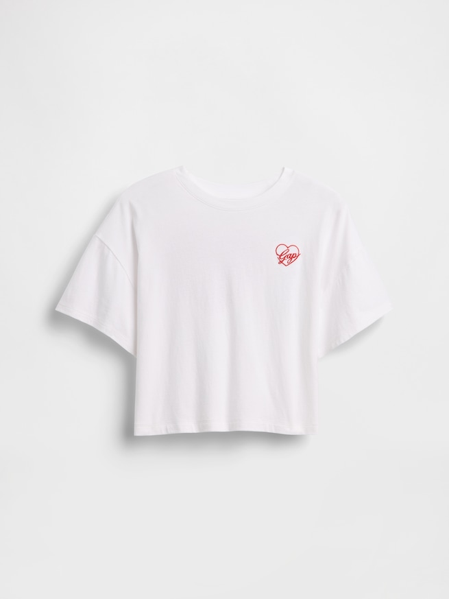 オーバーサイズ GAPハートロゴ Tシャツ (キッズ)-1