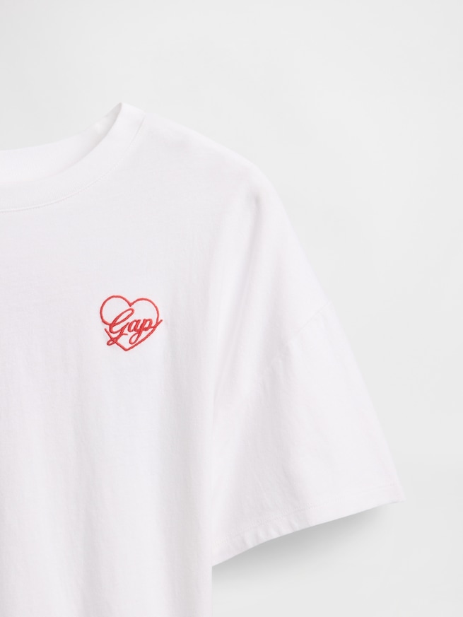 オーバーサイズ GAPハートロゴ Tシャツ (キッズ)-3
