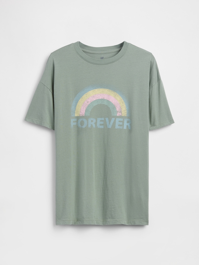 オーバーサイズ チュニック グラフィックTシャツ (キッズ)-1