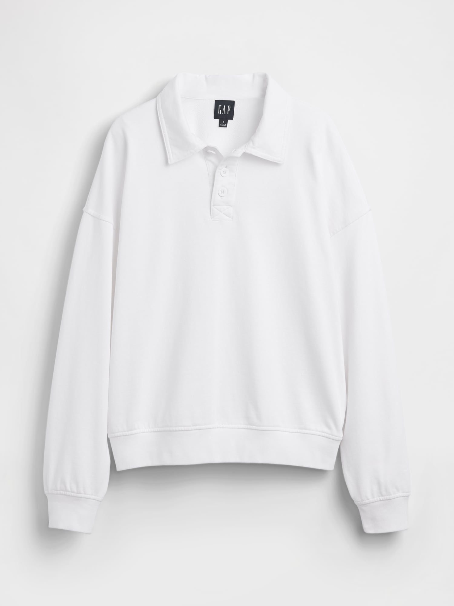 French Terry Oversized Polo Shirt Sweatshirt