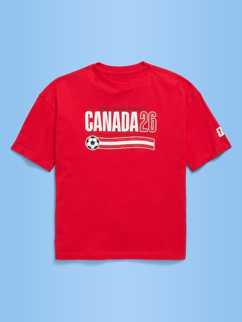 T-SHIRT SURDIMENSIONNÉ À IMPRIMÉ COUPE DU MONDE DE LA FIFA 26™, CANADA POUR GARÇON