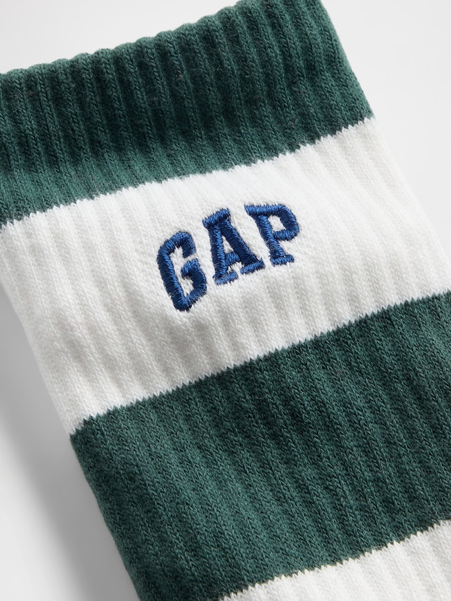 ラグビーストライプ GAPロゴ クルーソックス-1