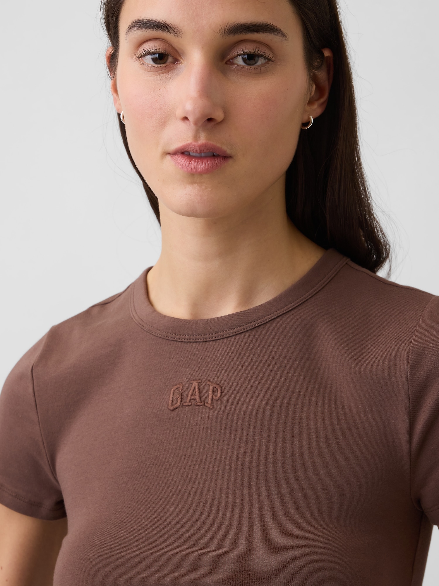 クロースニット ジャージー GAPロゴ ルーシュ サイドタイTシャツ-3