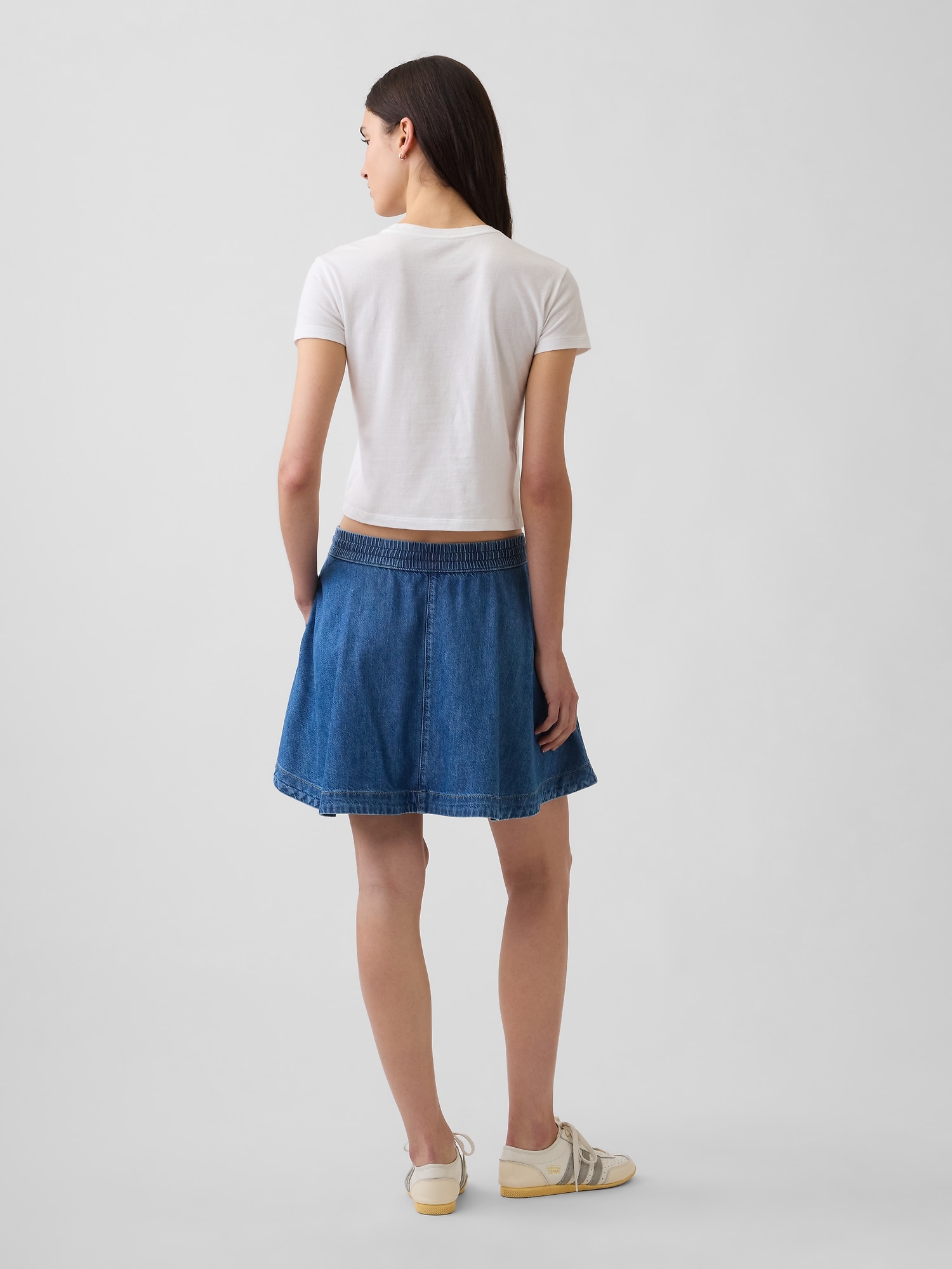 UltraSoft Denim Mini Circle Skirt