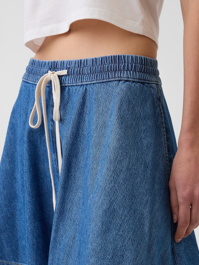 ウルトラソフトデニム ミニサークルスカート-3