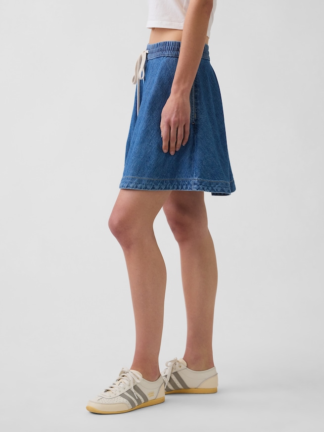 ウルトラソフトデニム ミニサークルスカート-2