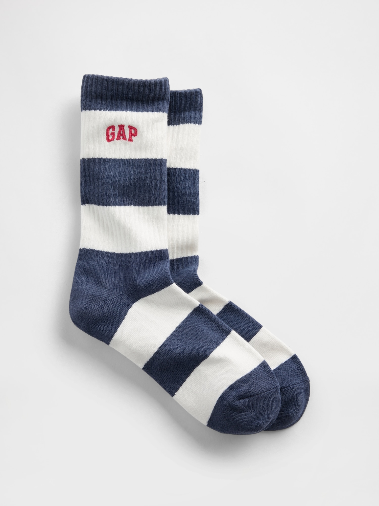 Rugby Stripe Logo Crew Socks