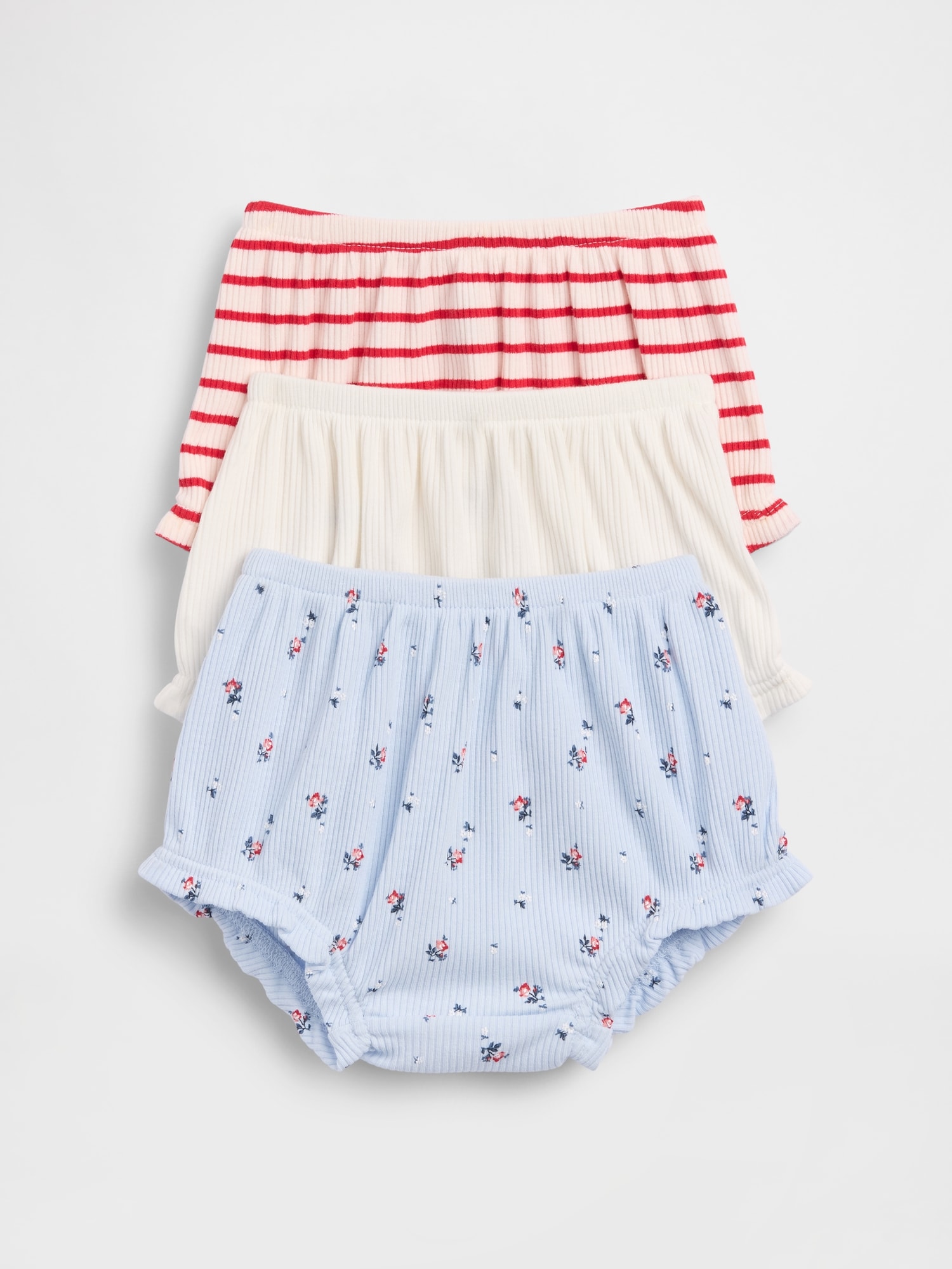Baby First Favorites TinyRib Ruffle Bloomers (3-Pack)