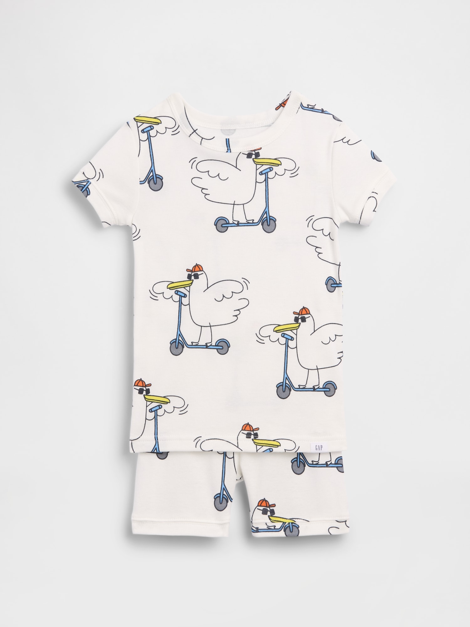 Baby & Toddler Organic Brushed Cotton Scooter Seagull PJ Short Set