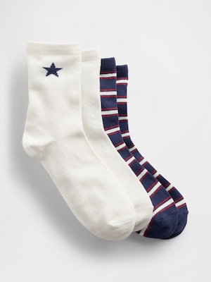 スター クルーソックス 2足セット (キッズ)