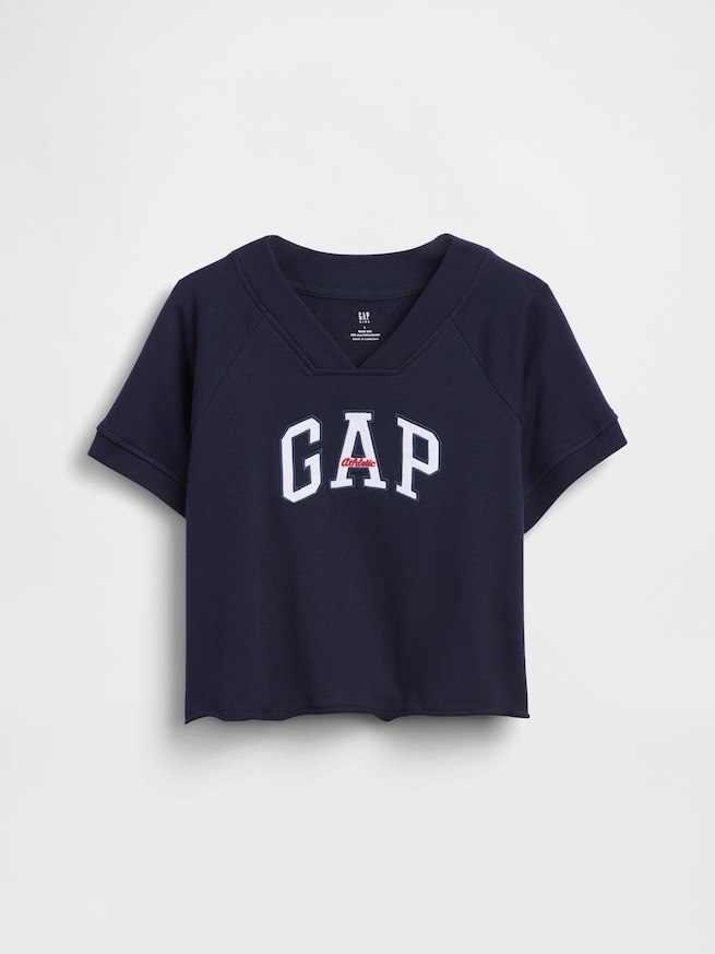 ヴィンテージソフト フレンチテリー リラックスフィット GAPロゴ Vネックスウェットシャツ (キッズ)-1