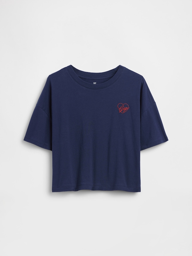 オーバーサイズ GAPハートロゴ Tシャツ (キッズ)-1