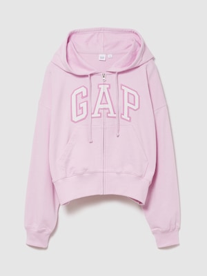 オーバーサイズ GAPロゴ フレンチテリー ジップアップパーカー