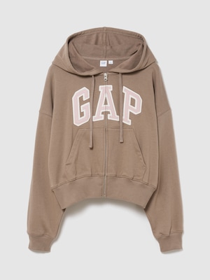 オーバーサイズ GAPロゴ フレンチテリー ジップアップパーカー