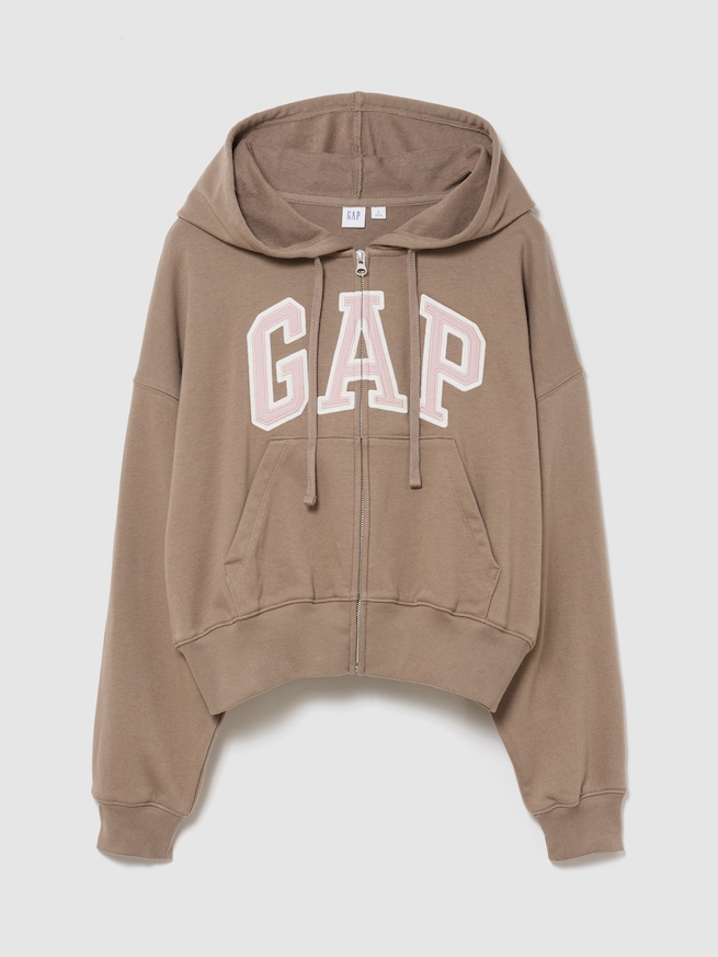 オーバーサイズ GAPロゴ フレンチテリー ジップアップパーカー-0