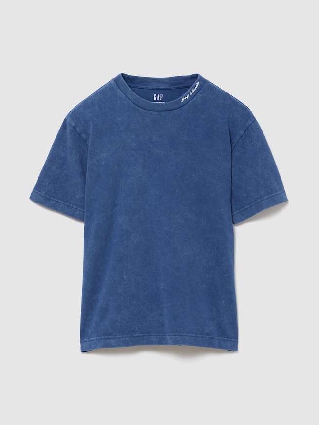 ヘビーウェイト GAPロゴ リラックスフィット クロップドTシャツ-0