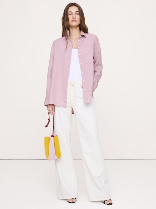 オーバーサイズ リネン シャツ