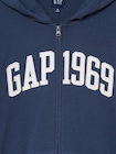 フレンチテリー リラックスフィット GAP1969ロゴ  ジップアップパーカー-3