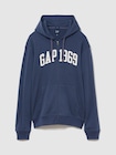 フレンチテリー リラックスフィット GAP1969ロゴ  ジップアップパーカー-4