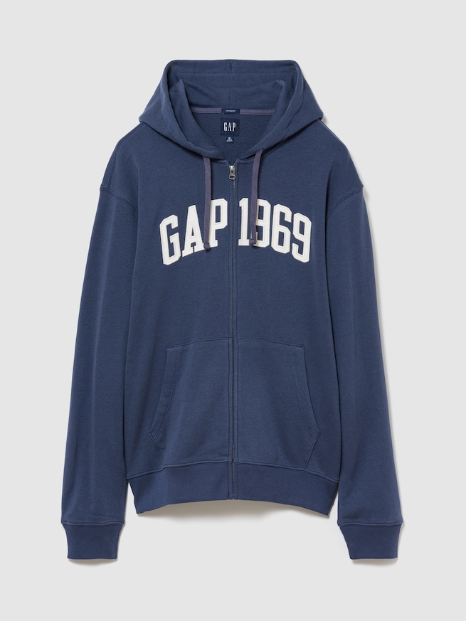 フレンチテリー リラックスフィット GAP1969ロゴ  ジップアップパーカー-4