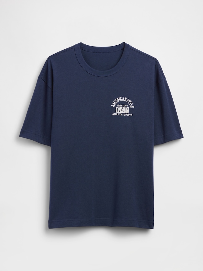 ヘビーウェイト GAPロゴ リラックスフィット クロップドTシャツ-4