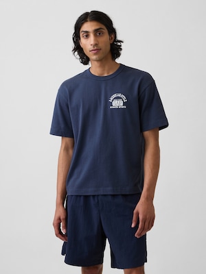 ヘビーウェイト GAPロゴ リラックスフィット クロップドTシャツ