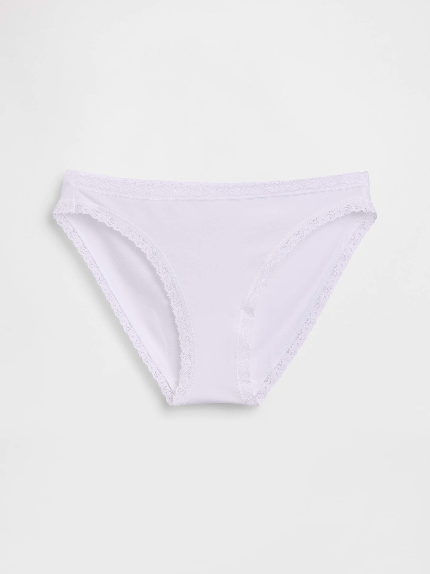 Organic Stretch Cotton Lace-Trim Bikini