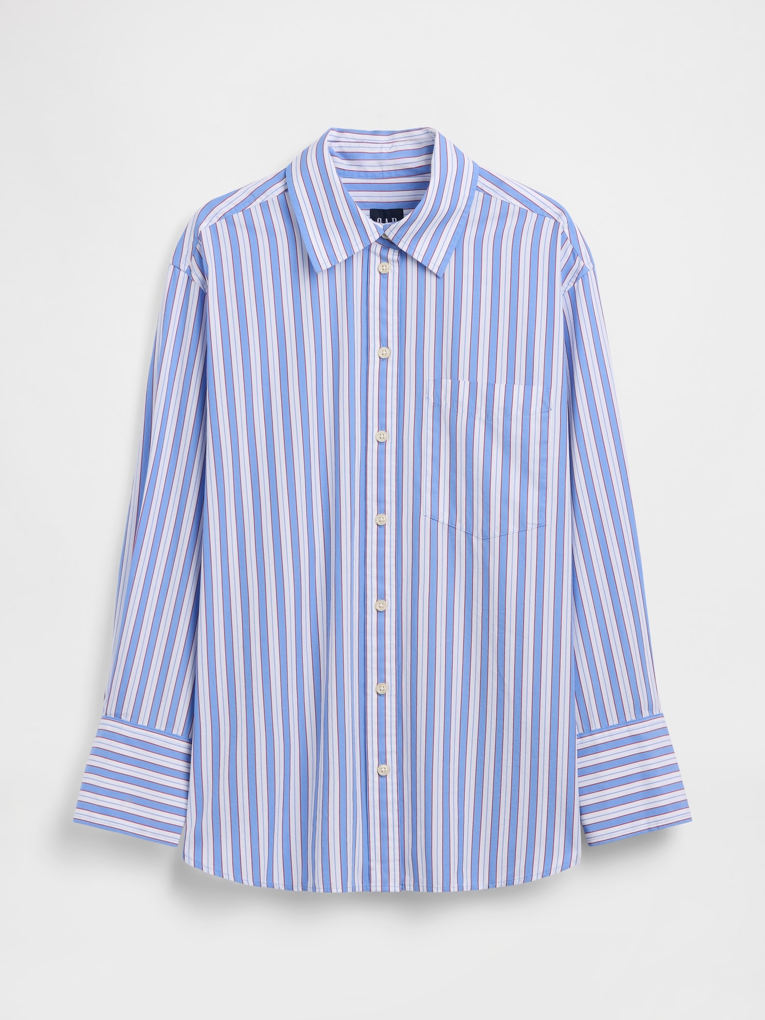 Organic Cotton Poplin Stripe Big Shirt