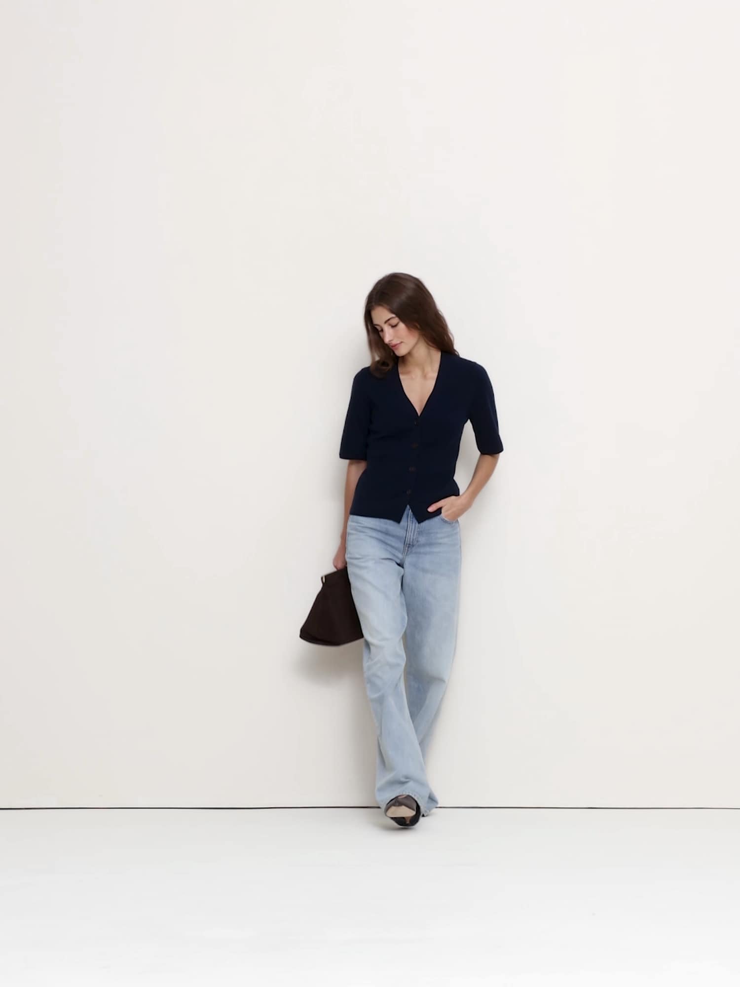 ラークスパー コットンシルク ショートスリーブ カーディガン-5