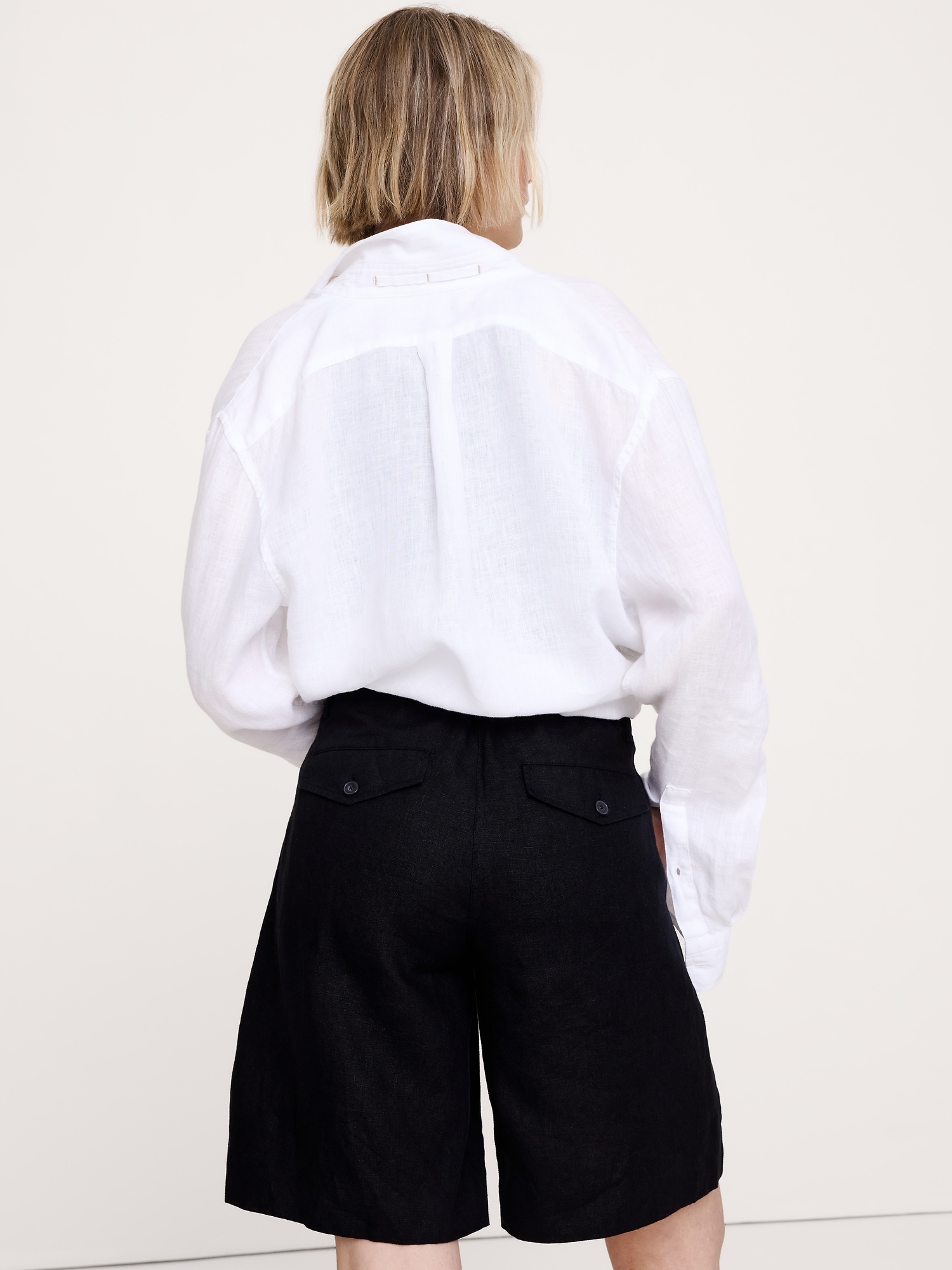 エブリデイ リネン バミューダ ショートパンツ-2