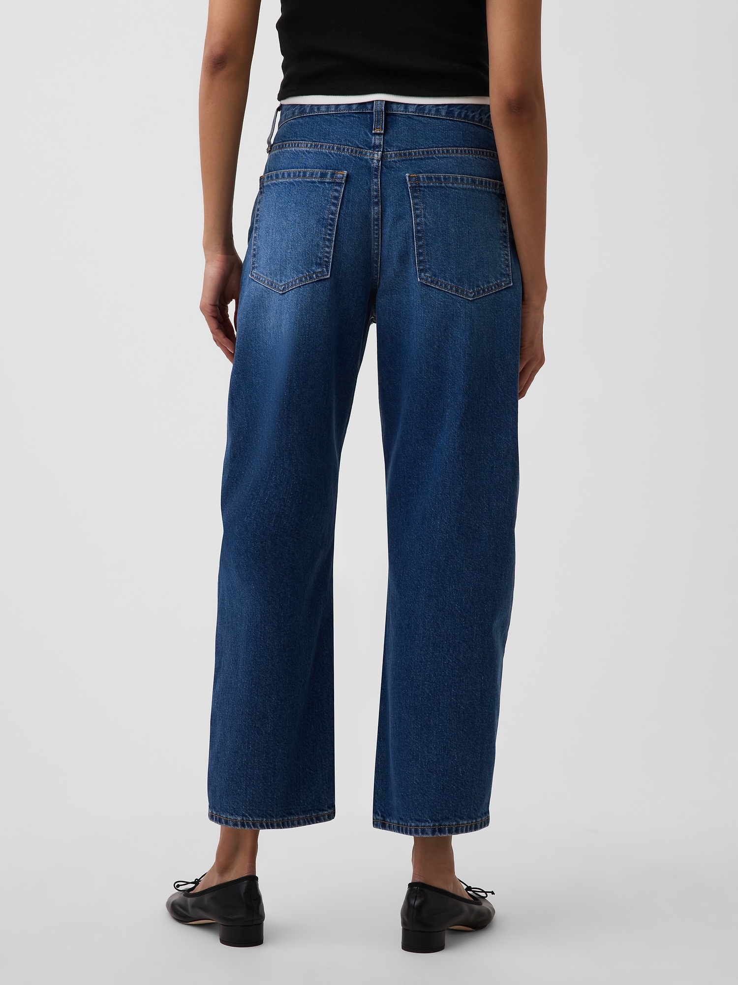 High Rise Crop Barrel Jeans