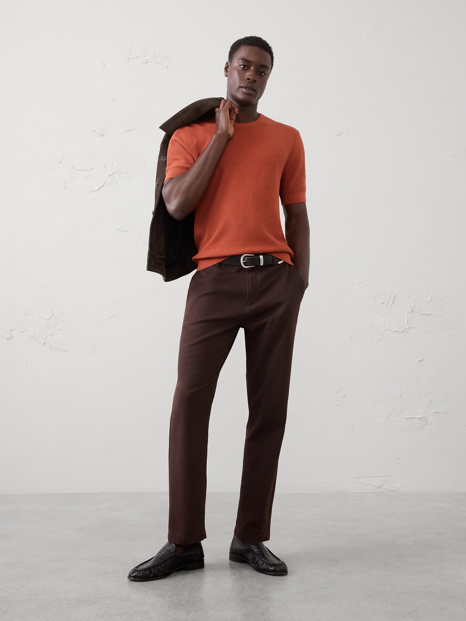 Slim-Fit Textured Sweater T-Shirt