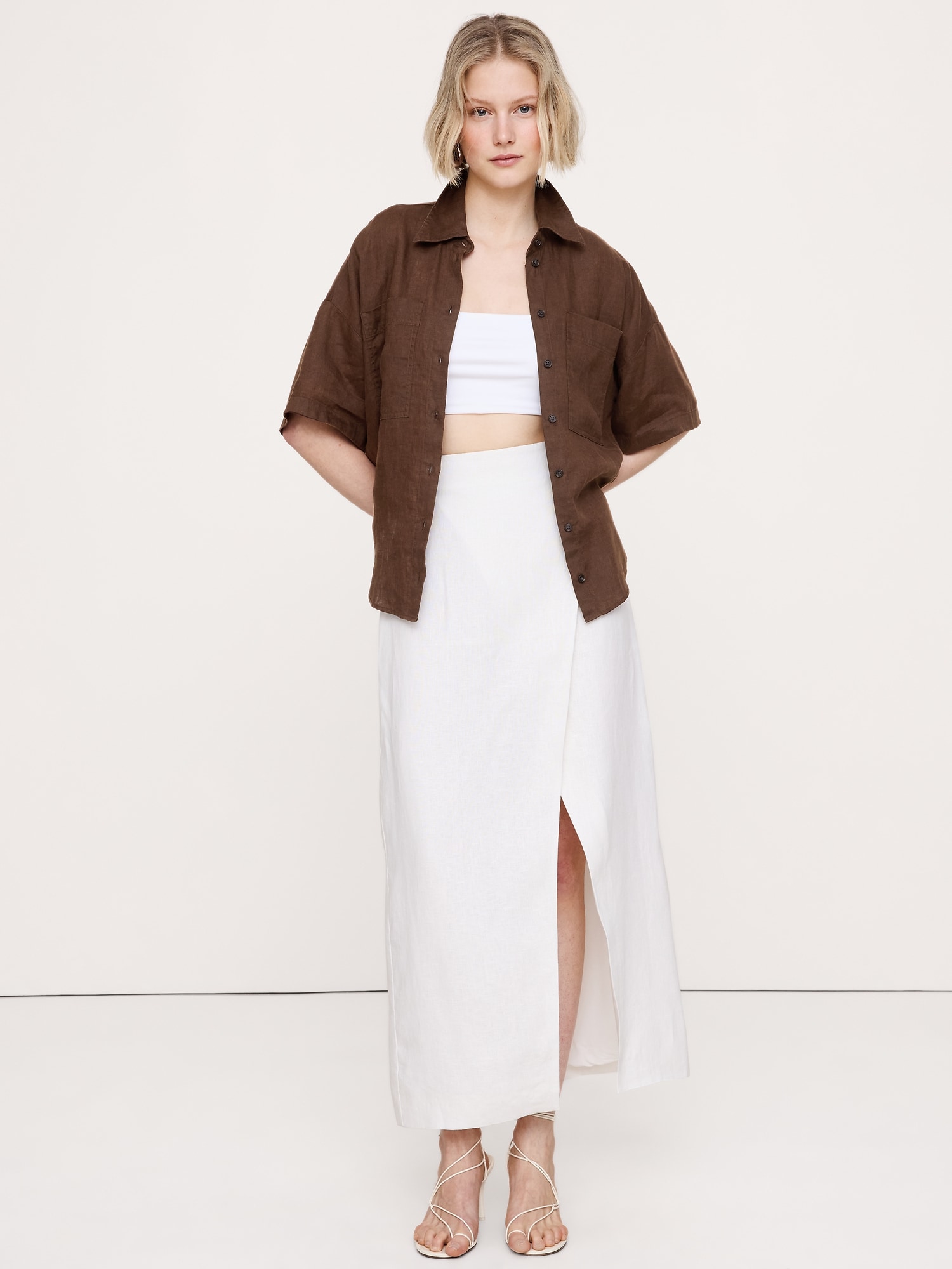 リネン ショートスリーブ シャツ-4