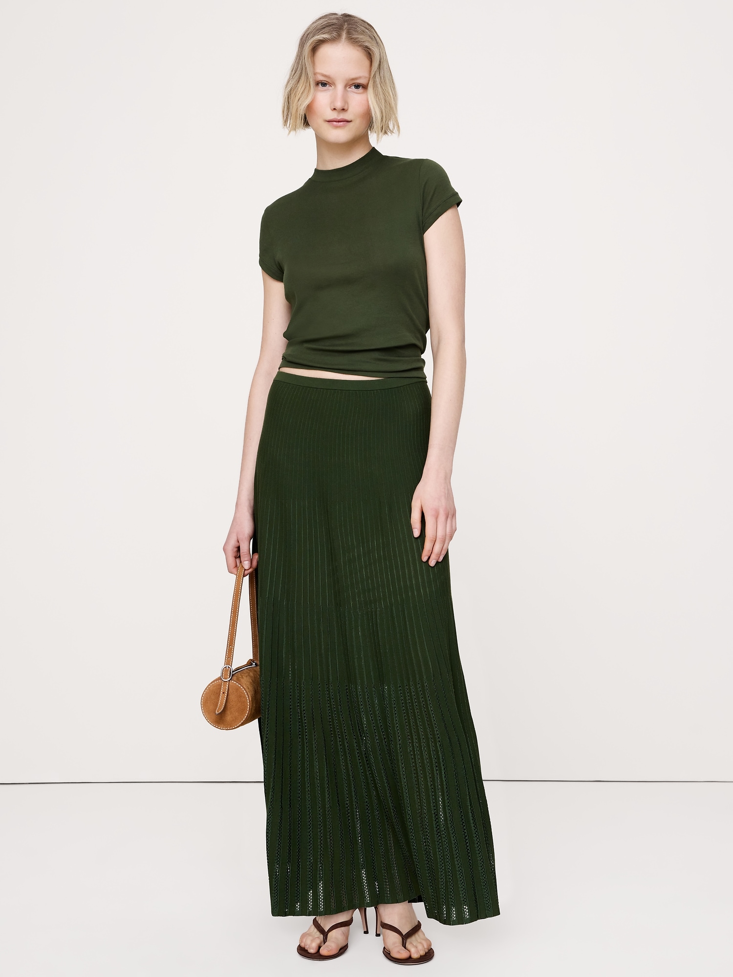 Sculpted Eyelet Maxi Skirt