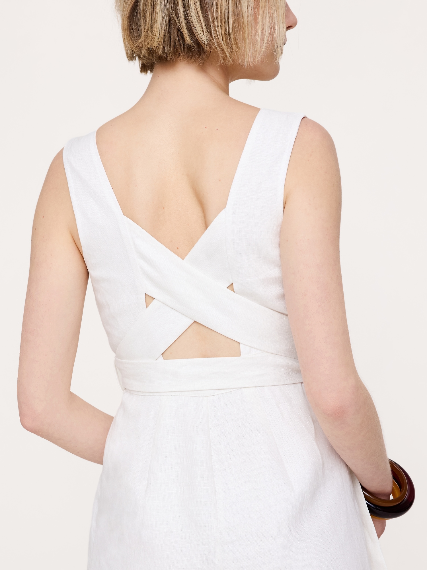 リネン クロスバック マキシドレス-2