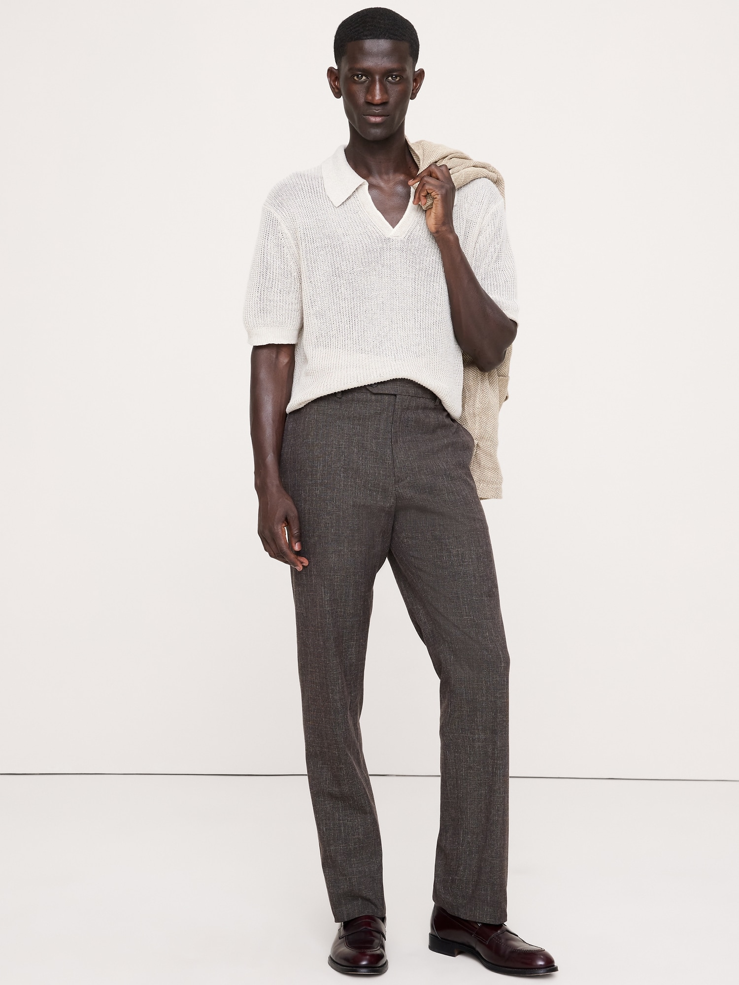 PANTALON HABILLÉ INFROISSABLE À COUPE ÉTROITE